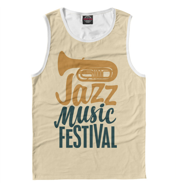 Мужская майка с изображением Jazz цвета Белый