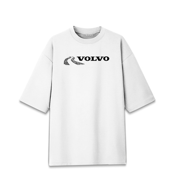 Мужская футболка оверсайз с изображением Volvo цвета Белый