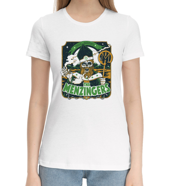 Женская хлопковая футболка с изображением The Menzingers - Priest цвета Белый