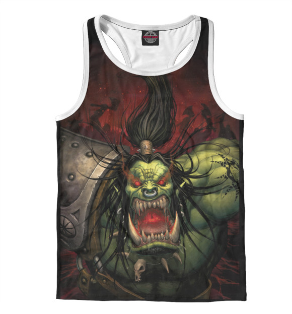 Мужская майка-борцовка с изображением Орк с хвостом цвета Белый