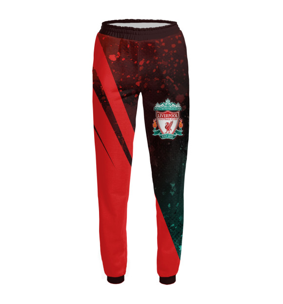 Женские спортивные штаны с изображением Liverpool / Ливерпуль цвета Белый