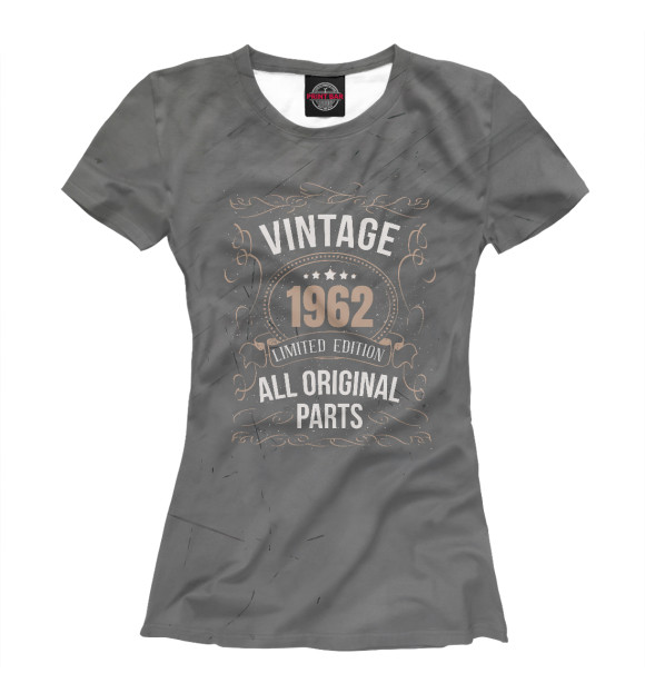 Футболка для девочек с изображением Vintage 1962 цвета Белый