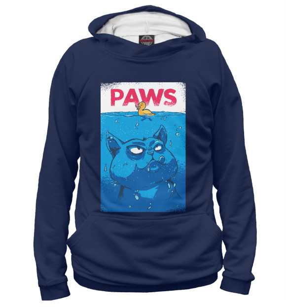 Женское худи с изображением Paws лапки цвета Белый