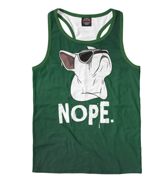 Мужская майка-борцовка с изображением Bulldog Stubborn Frenchie цвета Белый