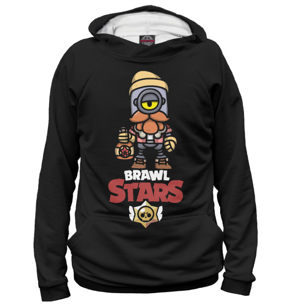 Мужское худи с изображением Brawl Stars цвета Белый