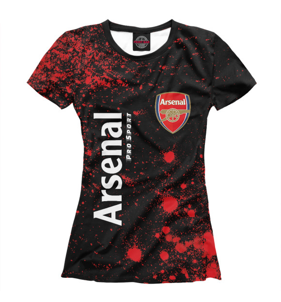 Женская футболка с изображением Arsenal | Pro Sport / Краски цвета Белый