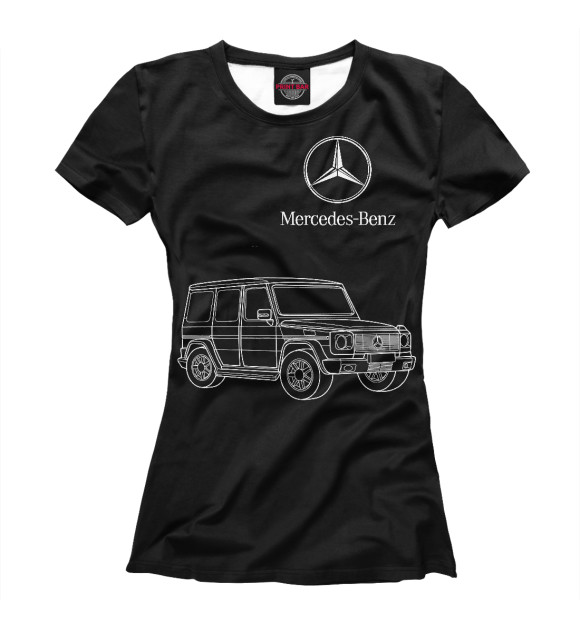 Футболка для девочек с изображением Mercedes-Benz / Мерседес цвета Белый