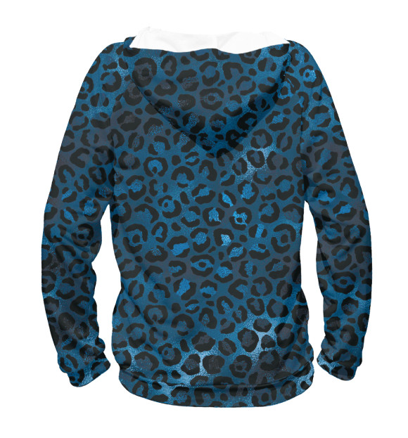 Худи для девочки с изображением Синяя леопардовая текстура цвета Белый