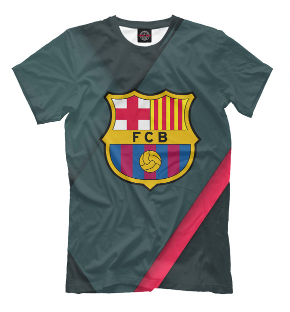 Мужская футболка с изображением Barcelona цвета Белый