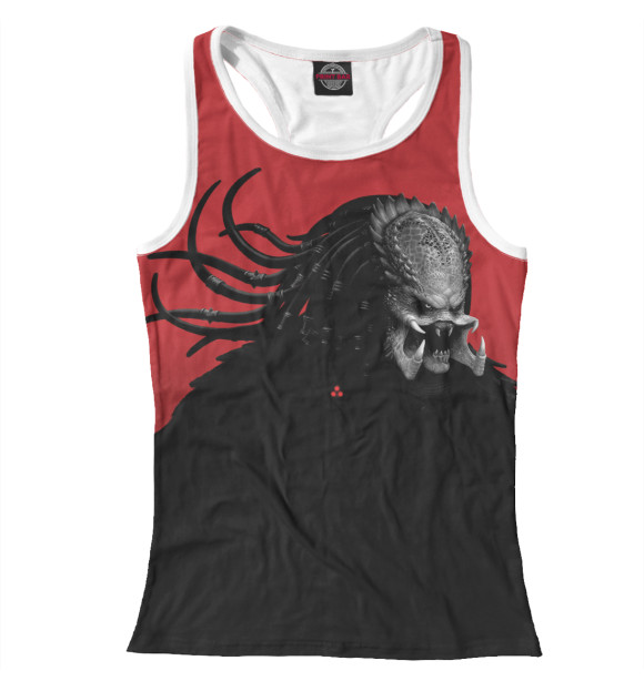 Женская майка-борцовка с изображением Предатор цвета Белый