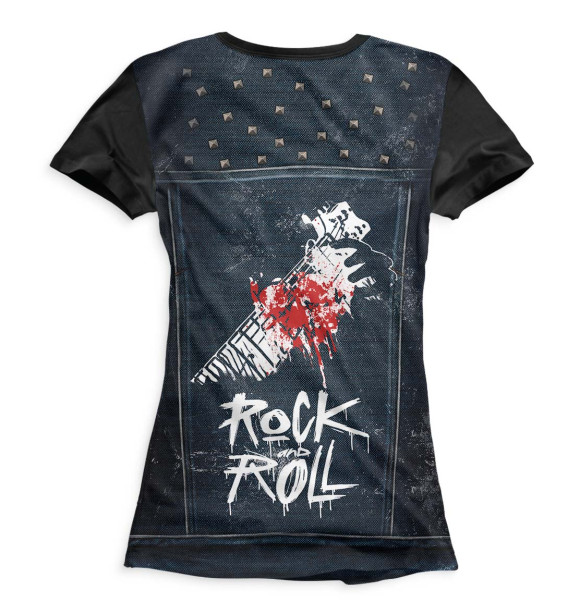 Женская футболка с изображением Rock and Roll цвета Белый