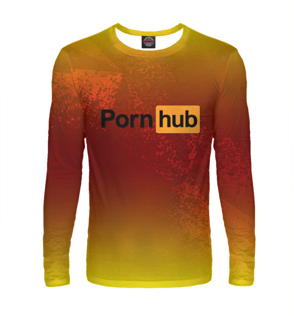 Мужской лонгслив с изображением Porn Hub цвета Белый