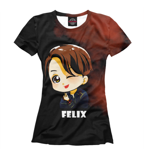 Футболка для девочек с изображением Stray Kids FELIX цвета Белый