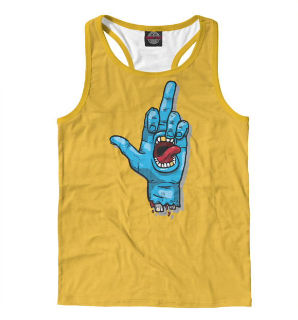 Мужская майка-борцовка с изображением Зомби рука цвета Белый