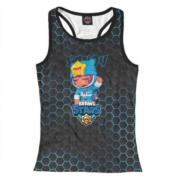 Женская майка-борцовка с изображением Сэнди. Brawl Stars цвета Белый