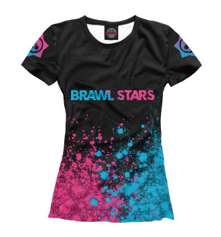 Женская футболка Brawl Stars Neon Gradient pink