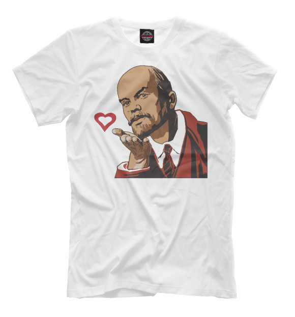 Мужская футболка с изображением Влюбленный Ленин цвета Белый