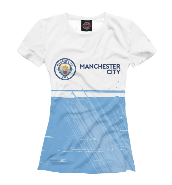 Женская футболка с изображением Manchester City цвета Белый