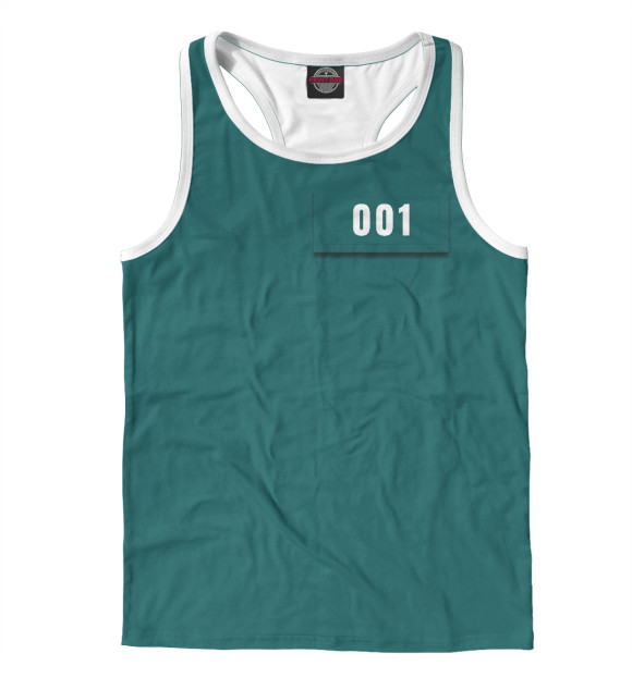 Мужская майка-борцовка с изображением 001 цвета Белый