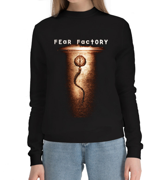Женский хлопковый свитшот с изображением Fearfactory цвета Черный