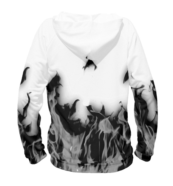 Женское худи с изображением Дым & Огонь цвета Белый