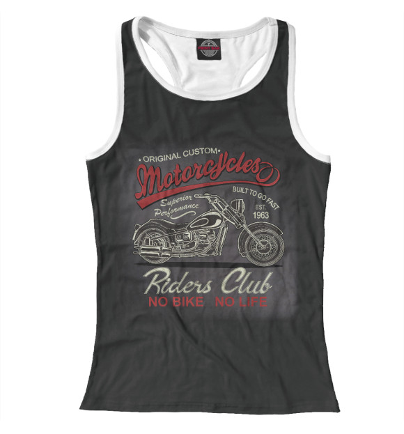 Женская майка-борцовка с изображением Riders Club цвета Белый