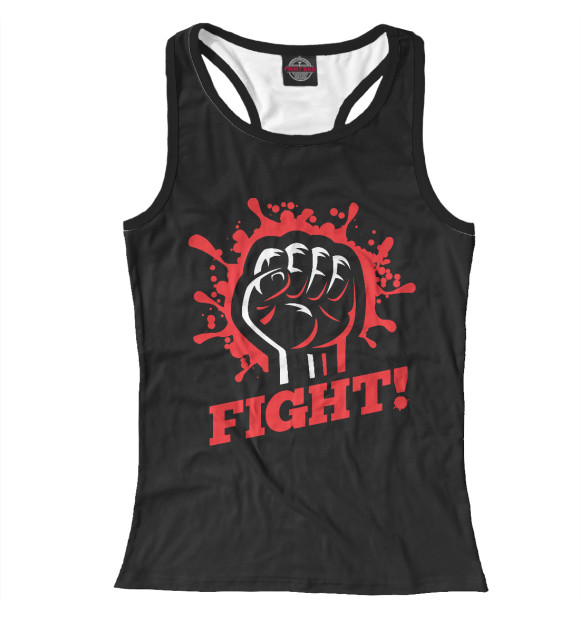 Женская майка-борцовка с изображением FIGHT цвета Белый
