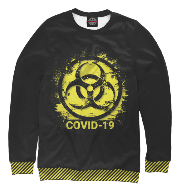Мужской свитшот с изображением Covid-19 цвета Белый