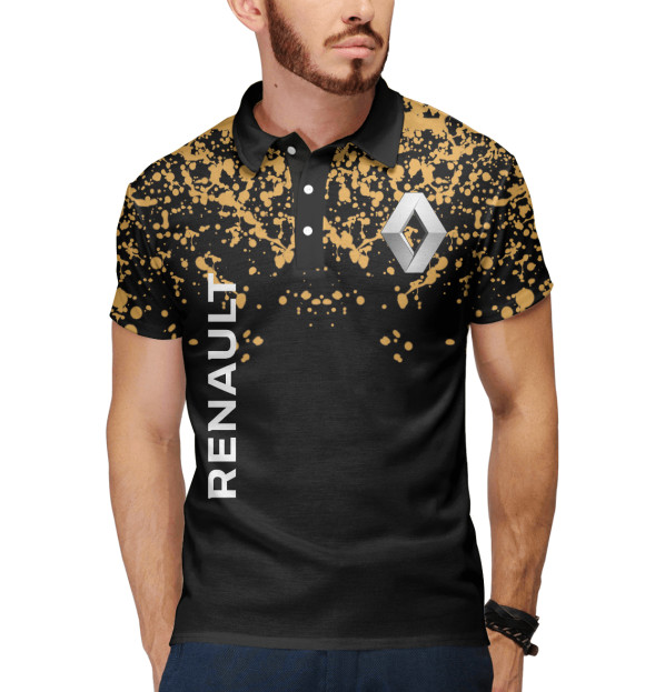 Мужское поло с изображением Renault цвета Белый