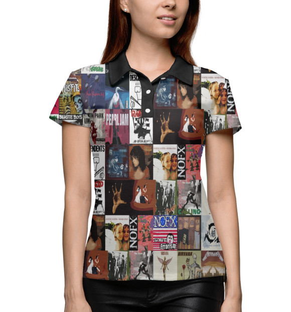 Женское поло с изображением Метал группы цвета Белый