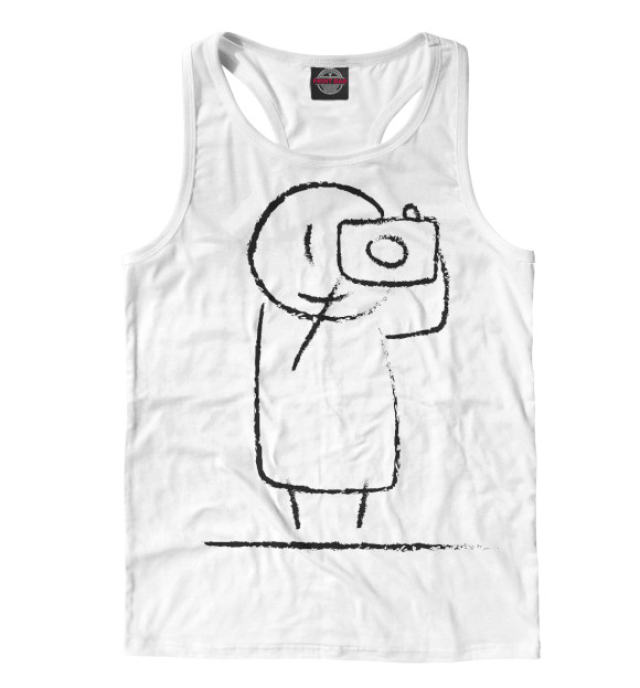 Мужская майка-борцовка с изображением Фотограф цвета Белый