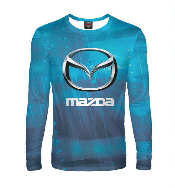 Мужской лонгслив с изображением Mazda цвета Белый