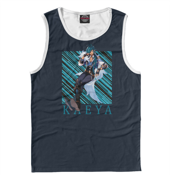 Мужская майка с изображением Кэйа Геншин импакт цвета Белый