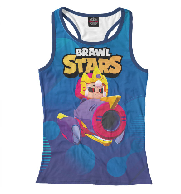 Женская майка-борцовка с изображением BrawlStars Бонни \ Bonny цвета Белый