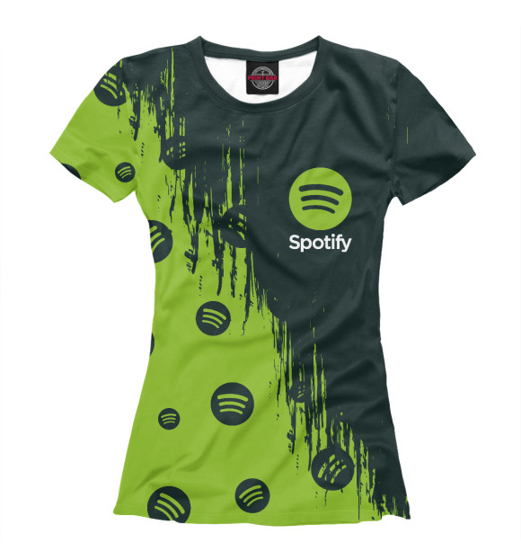 Женская футболка с изображением Spotify / Спотифай цвета Белый
