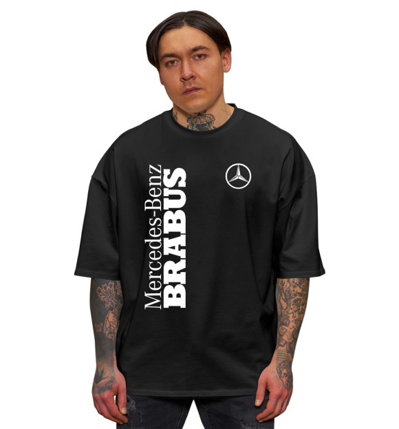 Мужская футболка оверсайз с изображением Mercedes Brabus цвета Черный