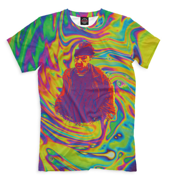 Мужская футболка с изображением Бомж психоделика цвета Белый