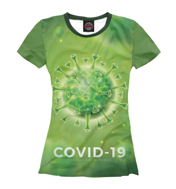 Футболка для девочек с изображением COVID-19 цвета Белый