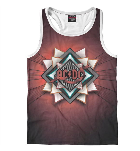 Мужская майка-борцовка с изображением AC/DC цвета Белый