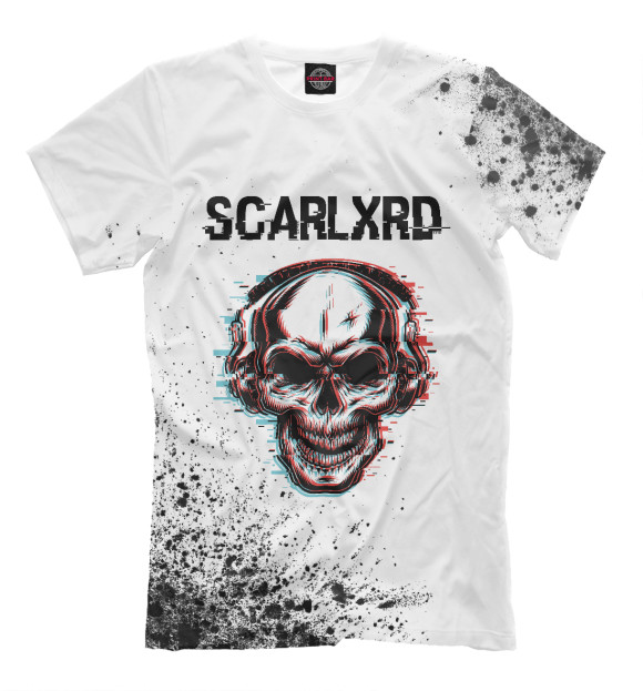 Мужская футболка с изображением Scarlxrd / Череп цвета Белый