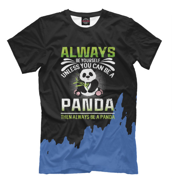 Мужская футболка с изображением Always Be Yourself Panda цвета Белый