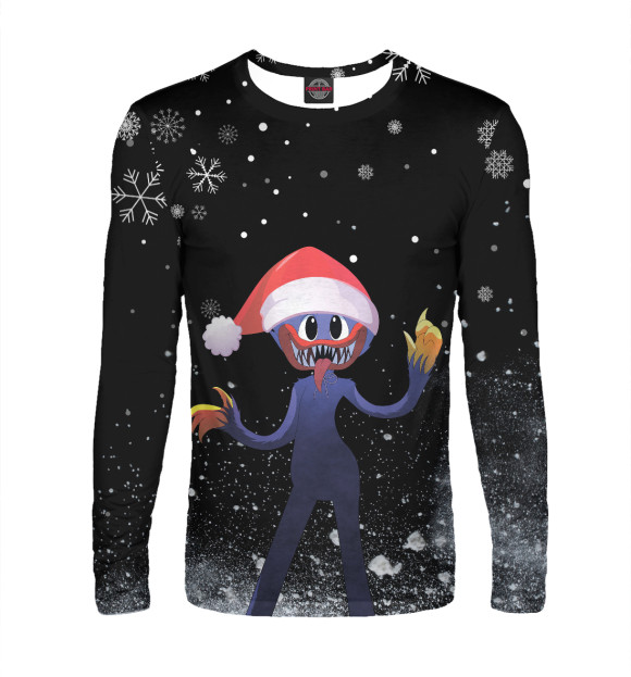 Мужской лонгслив с изображением Poppy Playtime цвета Белый