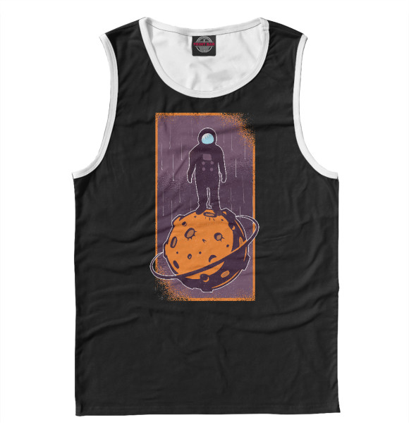 Мужская майка с изображением Космический завоеватель цвета Белый