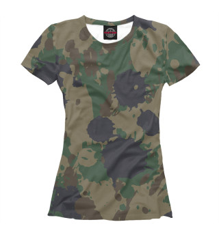 Женская футболка Камуфляж: Брызги красок.