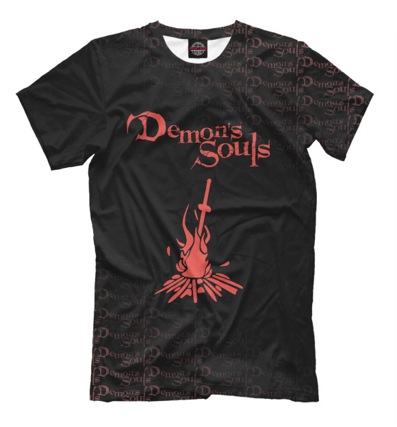 Мужская футболка с изображением Demon`s Soyls цвета Белый
