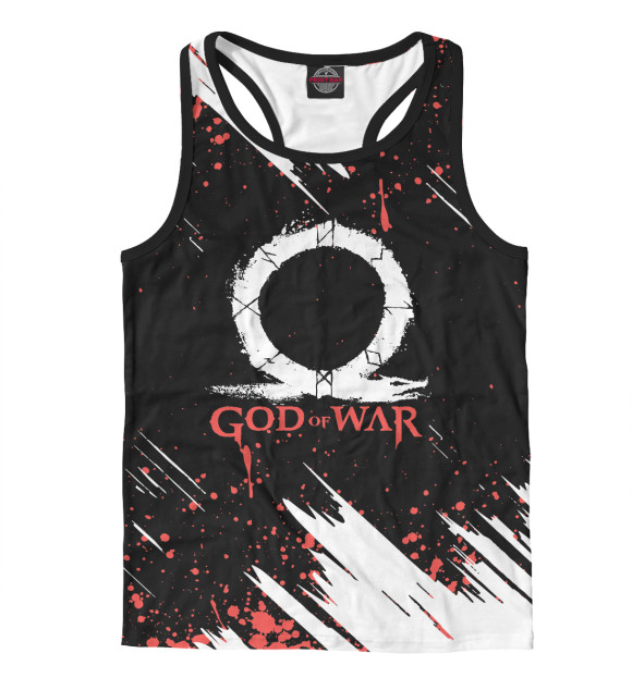 Мужская майка-борцовка с изображением God of War цвета Белый