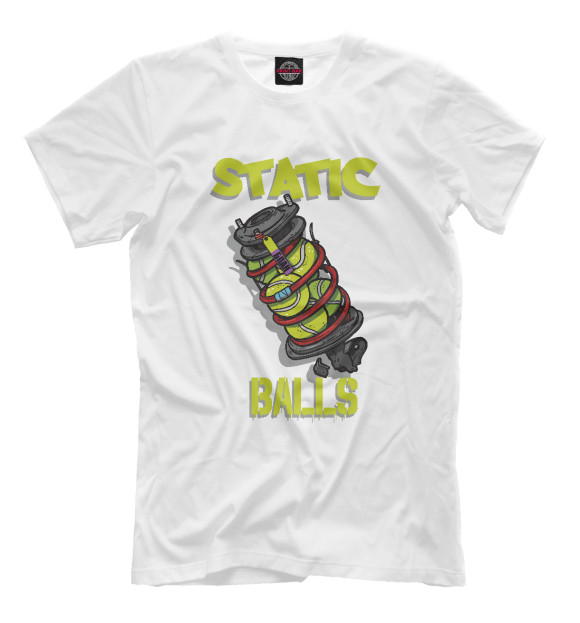 Футболка для мальчиков с изображением Static Balls цвета Белый
