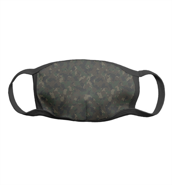 Маска тканевая с изображением Камуфляжная Лесная Окраска цвета Белый