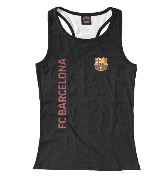 Женская майка-борцовка с изображением Barcelona цвета Белый