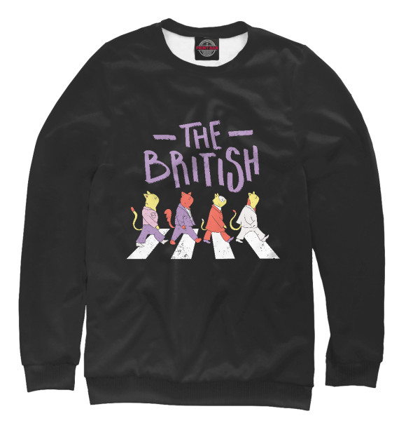Свитшот для девочек с изображением The British цвета Белый